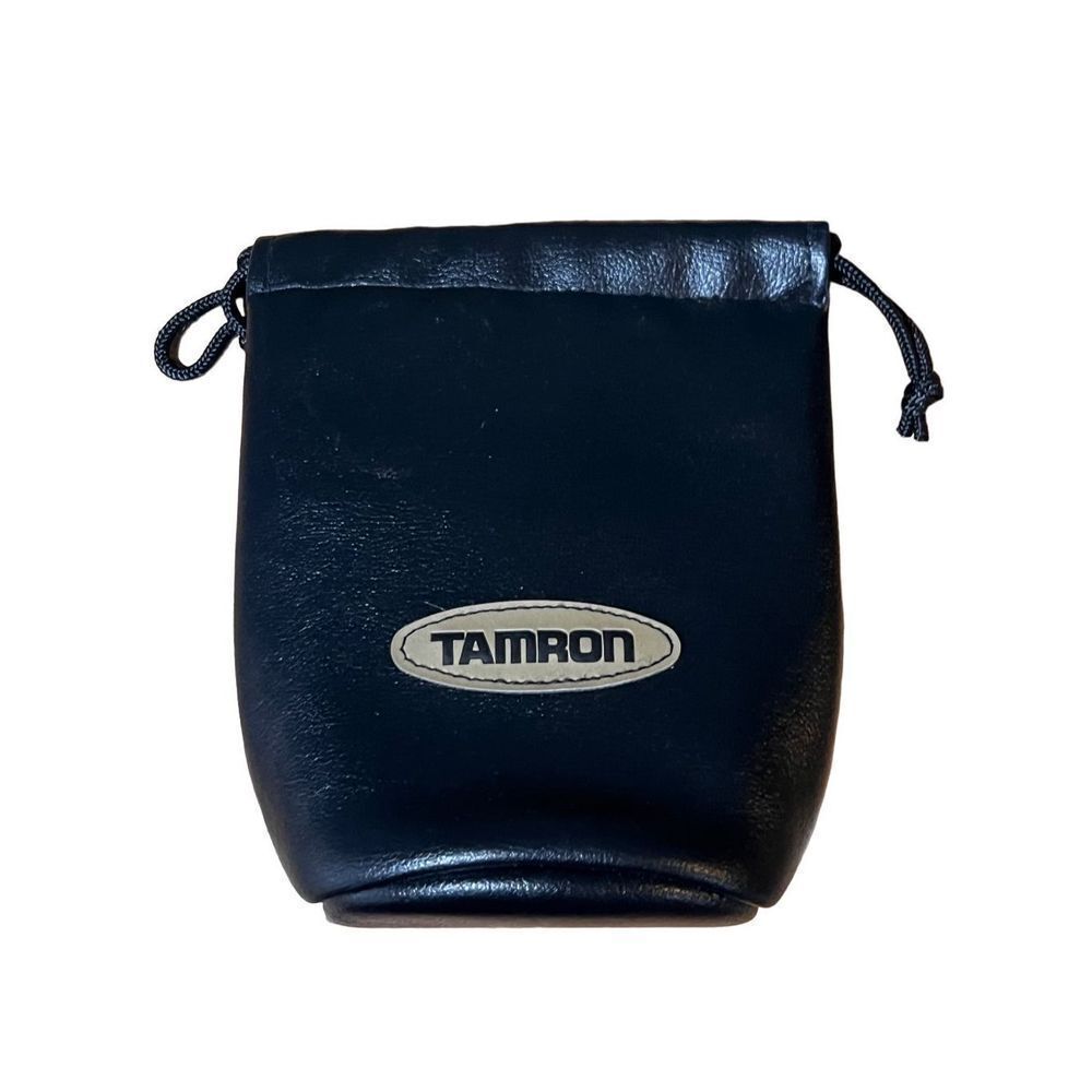 New Tamron Leather Black Soft Drawstring Camera Lens Pouch Case Protector